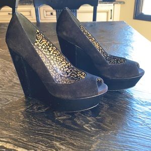 Black Suede Jessica Simpson Platform Heels
